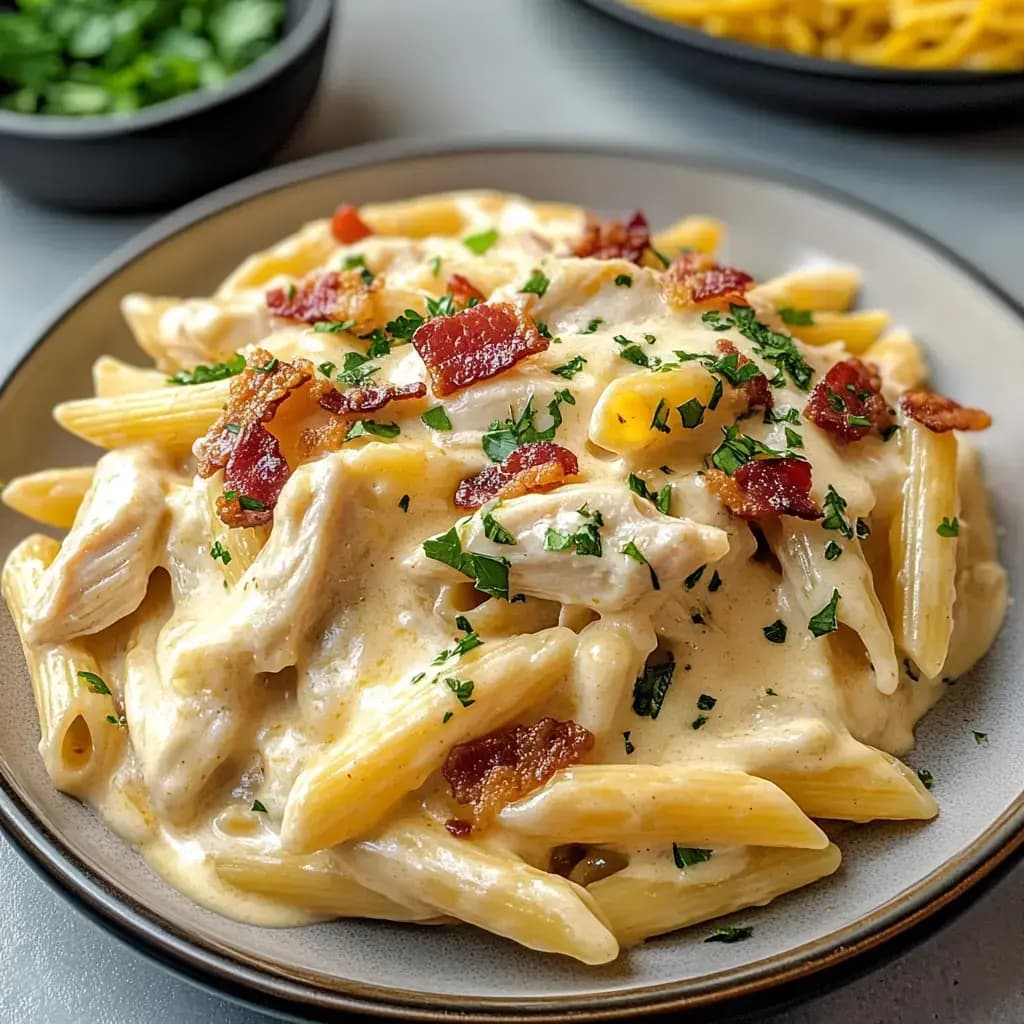 Creamy penne pasta
